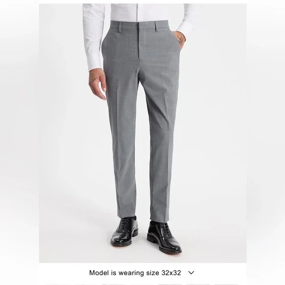 Express Slim Gray Wool Modern Tech Suit Pant
